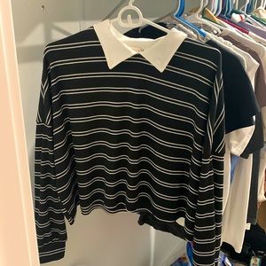 Cropped mock collar long sleeve